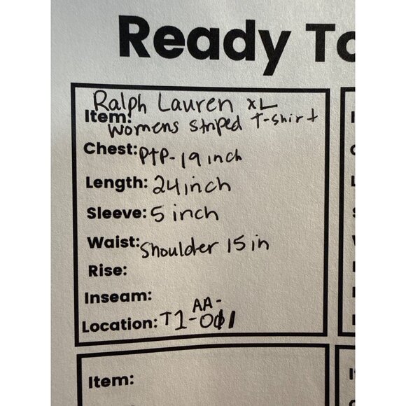 Ralph Lauren Womens XL Striped T-Shirt Black/White Cotton Short Sleeve Crew Neck - Picture 6 of 6